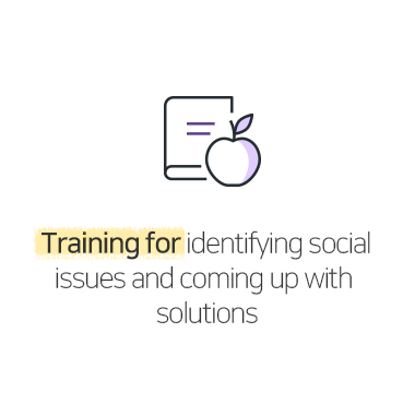 Training for identifying social issues and coming up with solutions